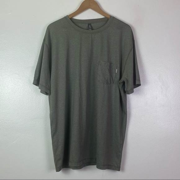 Vuori 2XL ARMY HEATHER GREEN Short Sleeve Tradewind Performance Tee T-Shirt - Picture 2 of 9